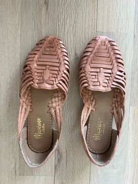 Women’s Woven Leather Huarache Sandals - Blush